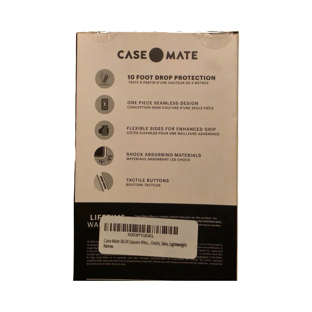 Case-Mate BLOX Square iPhone 13 Case Pink Blue Iridescent 10ft Drop Protect